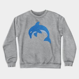 Sparkle Jumping Blue Dolphin Crewneck Sweatshirt